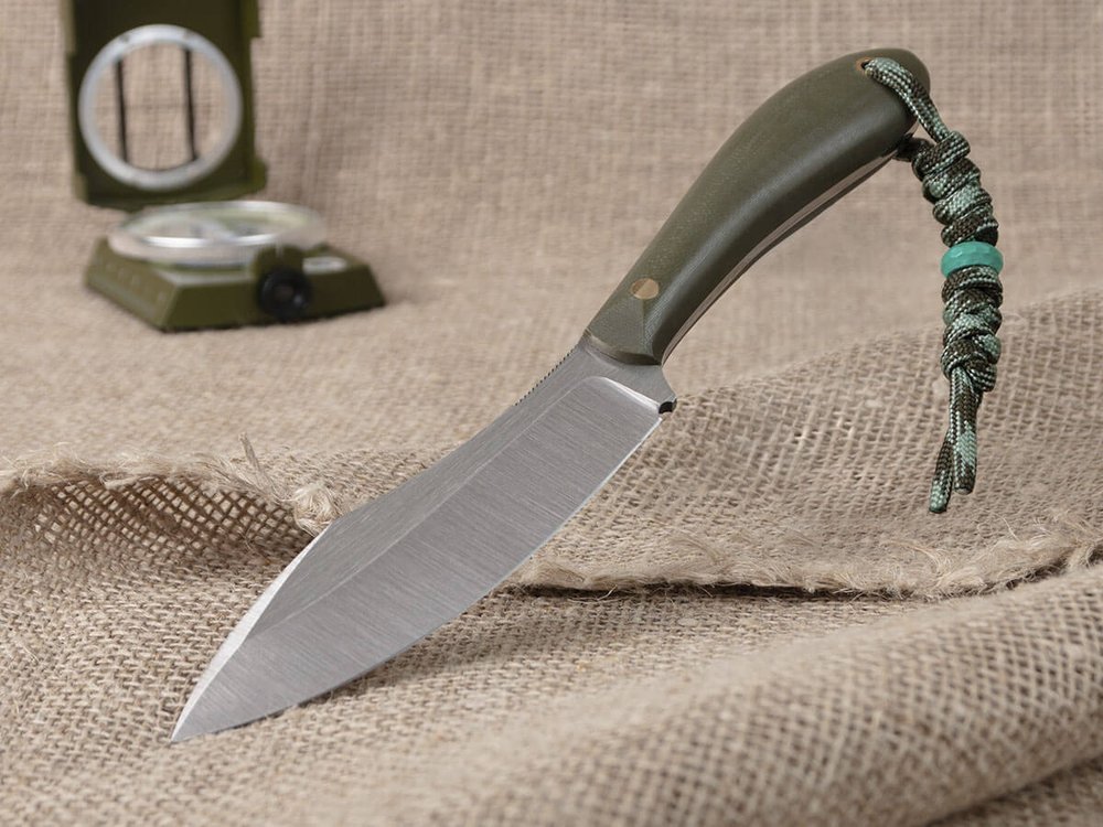 Нож для бушкрафта "Канадец", сталь VG-10/Elmax, рукоять G10 (олива)