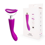 Фиолетовый вибратор с вакуумной чашей Alon - 22 см. (Цвет: фиолетовый)