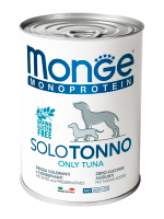 Влажный корм Monge Dog Monoprotein для собак, паштет из тунца 400 г