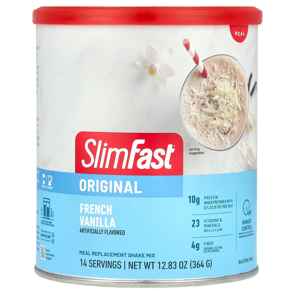 SlimFast, Original, заменитель еды, смесь коктейлей, французская ваниль, 364 г (12,83 унции)