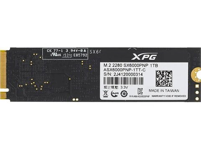 SSD накопитель ADATA XPG SX6000 Pro 1ТБ, M.2 2280, PCIe 3.0 x4, NVMe [ASX6000PNP-1TT-C]