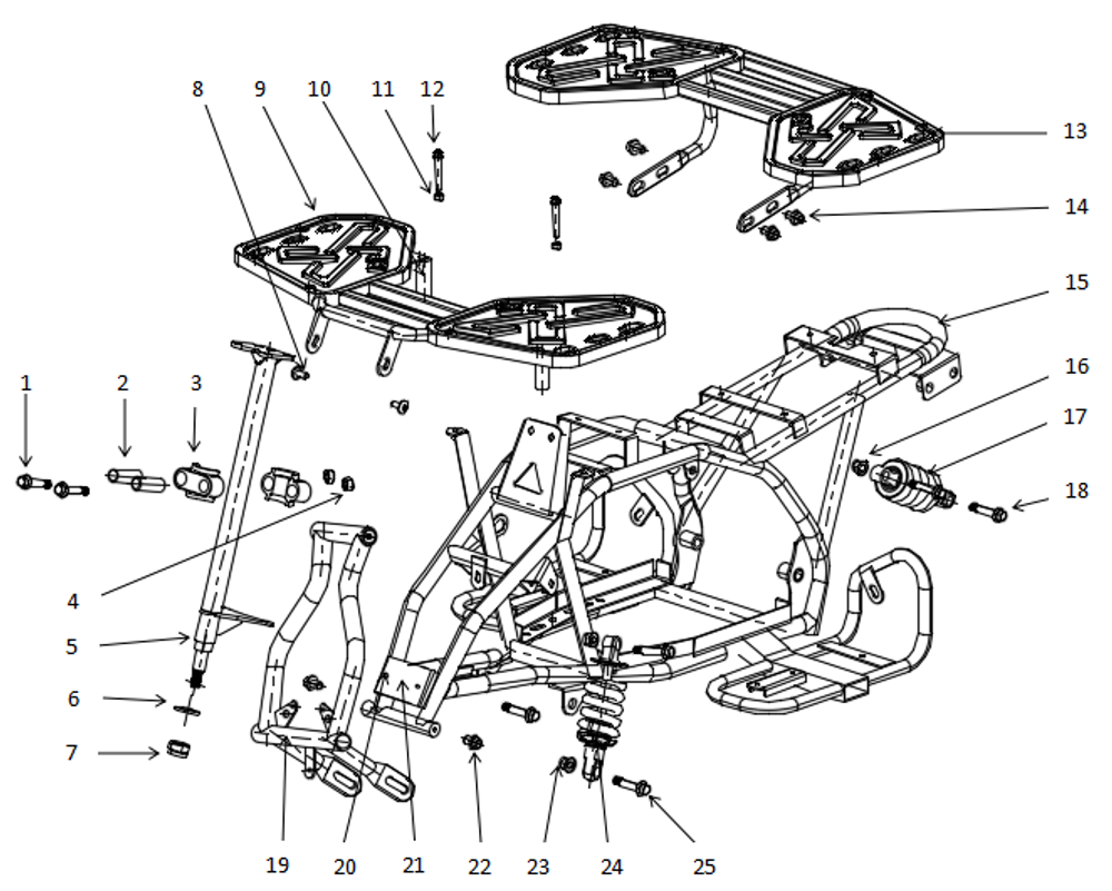Запчасти C к квадроциклу Motax X16 E1000
