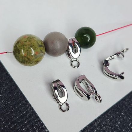 Бейл зажимной, для подвесок, родий, р-р 11мм, люкс фурнитура, штучно