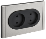 FORTE&PIANO Розетка 2-местная без заземления с защитными шторками безвинтовое крепление 10А FP725M металл никель IEK