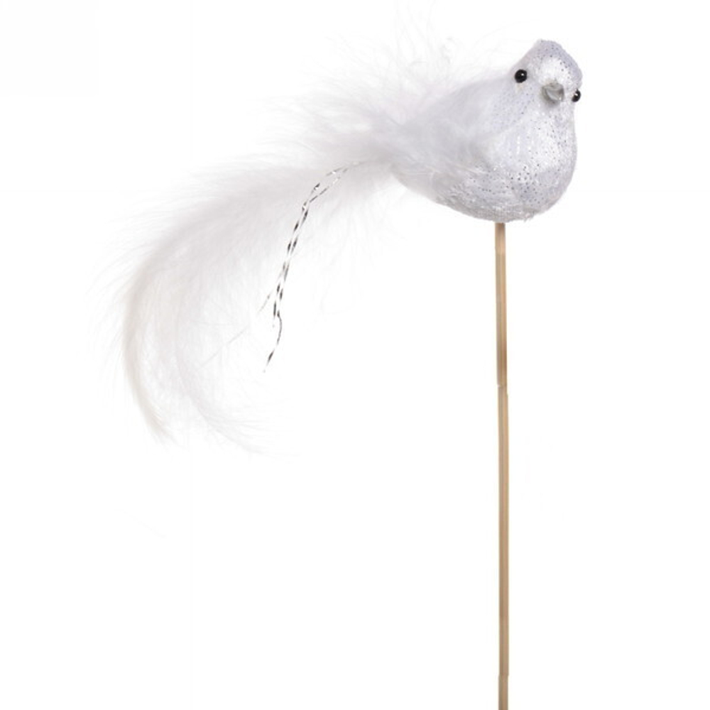 Украшение новогоднее на палочке «Изящная птица» 13 см