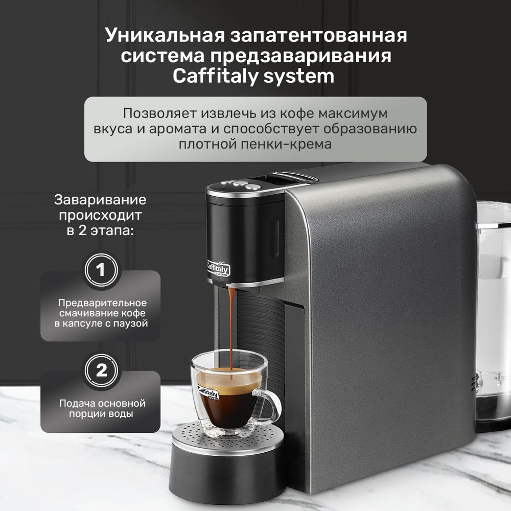 Кофемашина капсульная Caffitaly System S33 Arka Titanium (титан/серая)