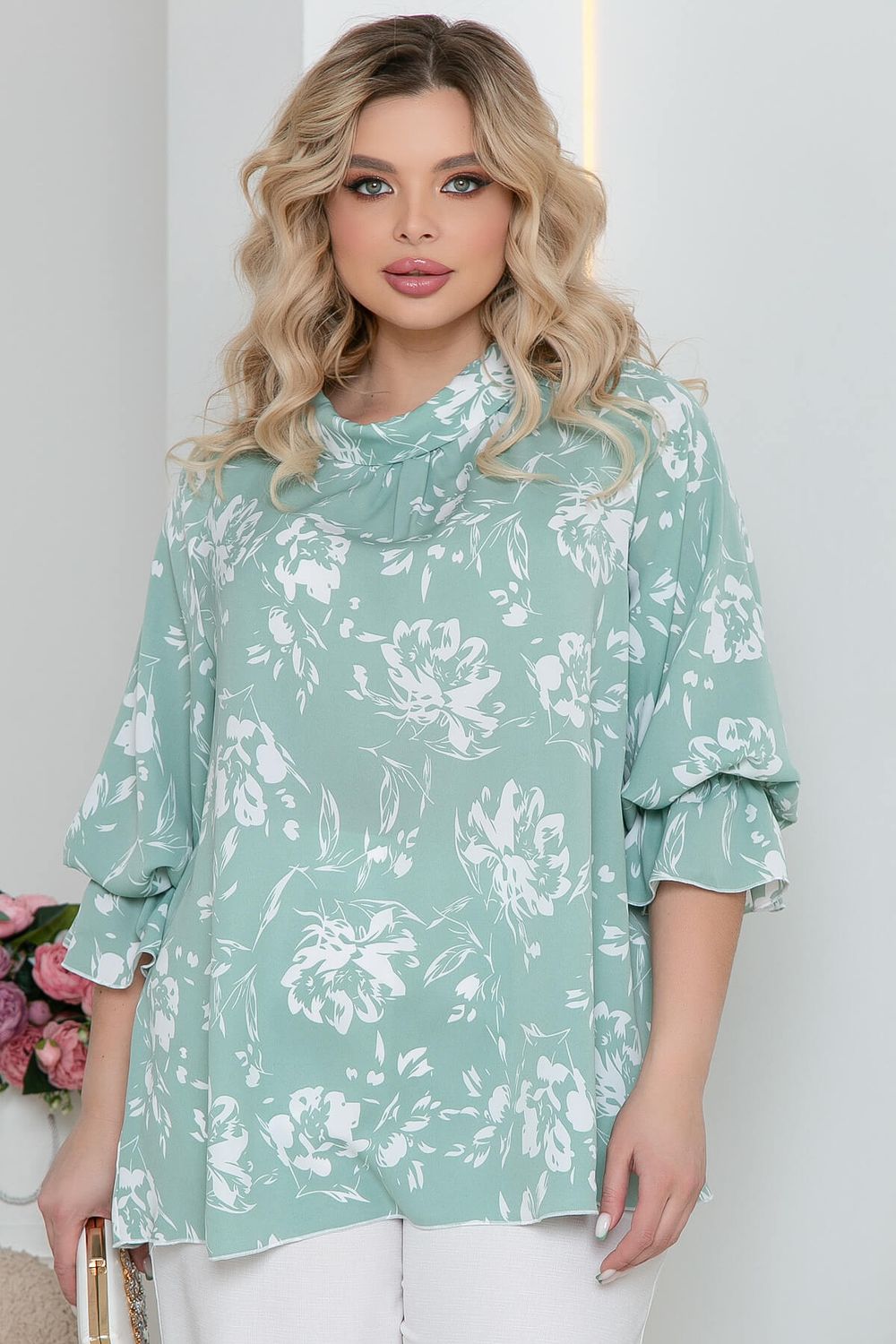 Блуза "Гелла" (мята) Б5644 LT Collection