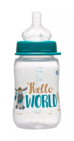 Бутылочка пластиковая NiP для мальчиков 260 мл с соской силикон