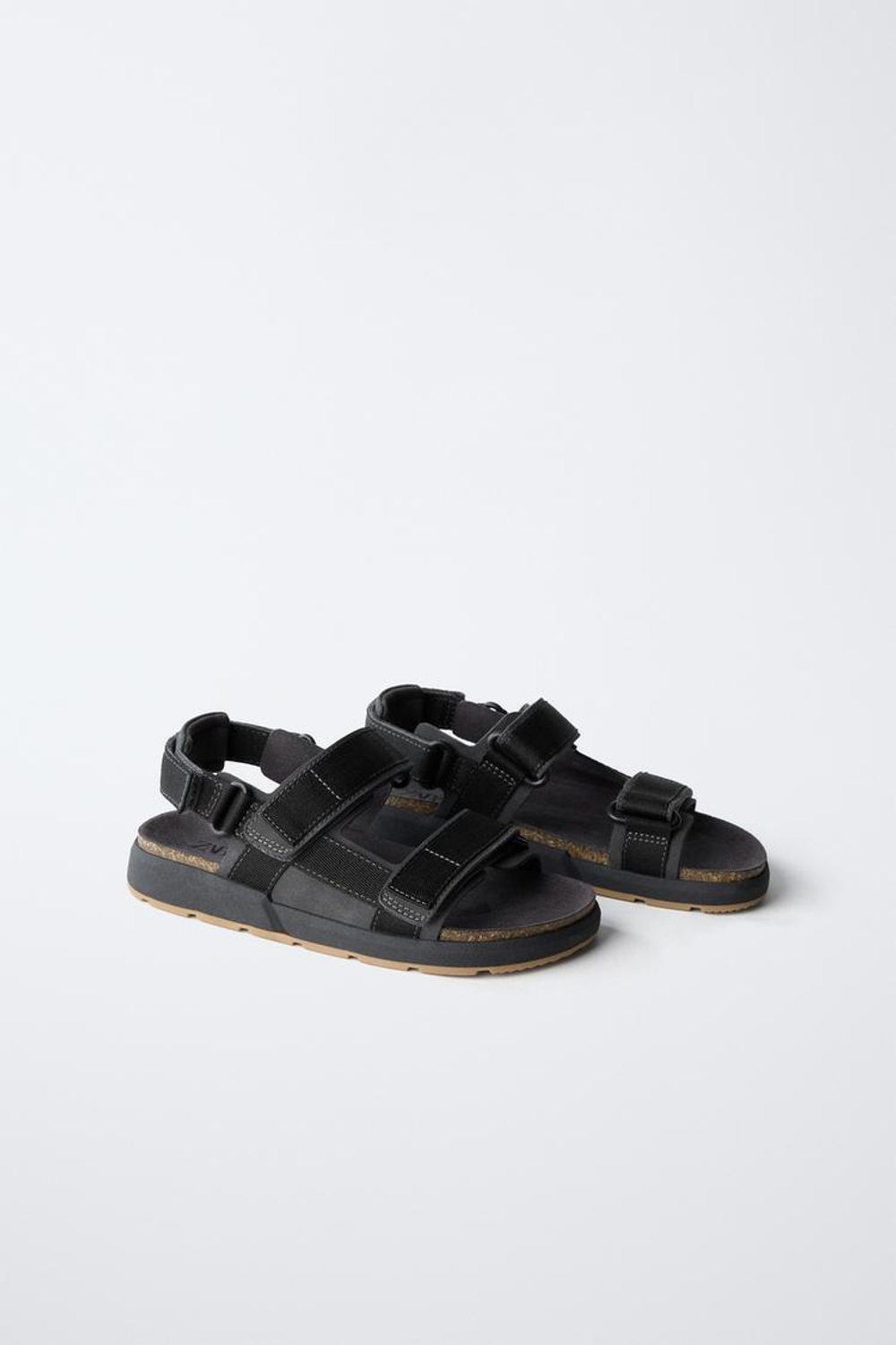 ZARA САНДАЛИИ В СПОРТИВНОМ СТИЛЕ, ЧЕРНЫЙ