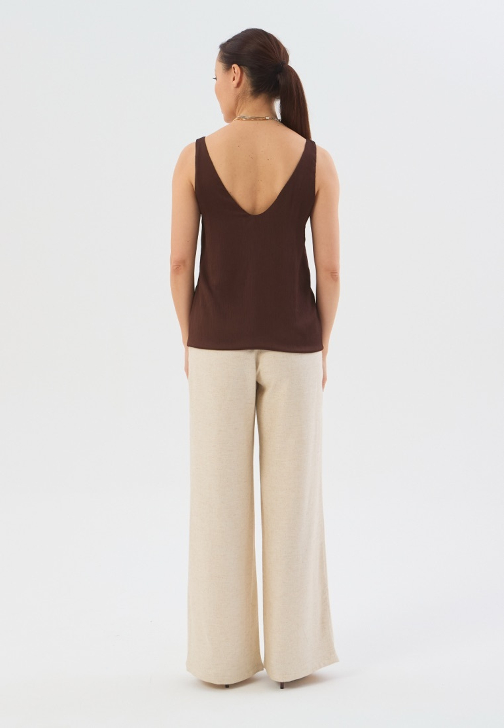 Майка-топ жатка коричневая