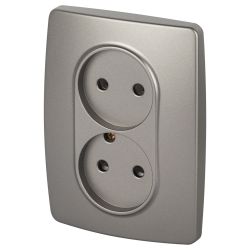 Розетка ЭРА Серия 12 12-2107-16 , 2X2P, 16А-250В, титан