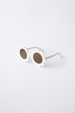 ZARA СОЛНЦЕЗАЩИТНЫЕ ОЧКИ В ЦВЕТОЧНОЙ ОПРАВЕ, ЭКРЮ