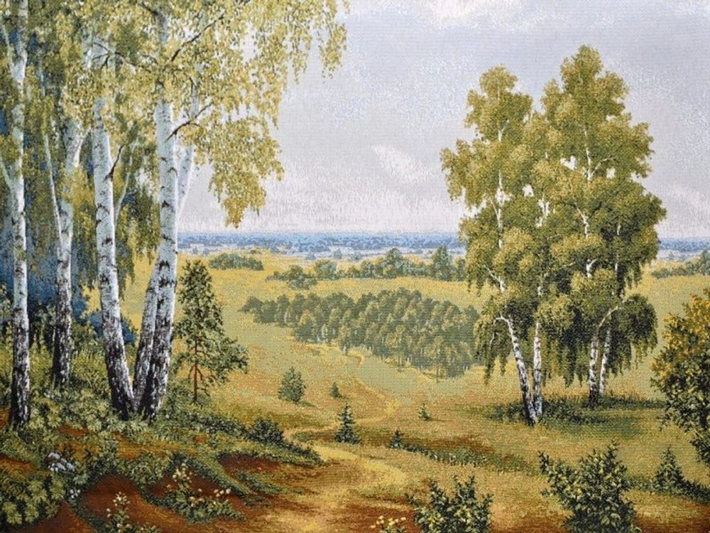Гобеленовая картина &quot;D. ВИД НА РОЩУ&quot; в багетной раме, Россия.