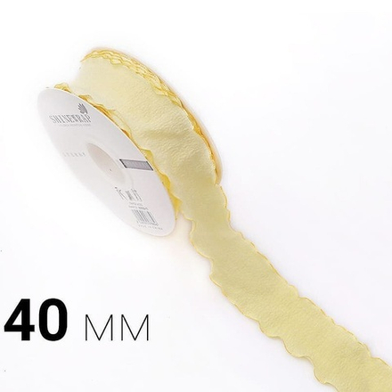 Лента текстиль "Rossi" 4см*10ярд ЛИМОН