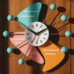 Настенные часы AstroPetal / Звёздный Лепесток – стиль Mid-Century, 40 см, полимер и латунь