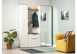 Шкаф Октава 13.338 белый PE шагрень / дуб золотой craft