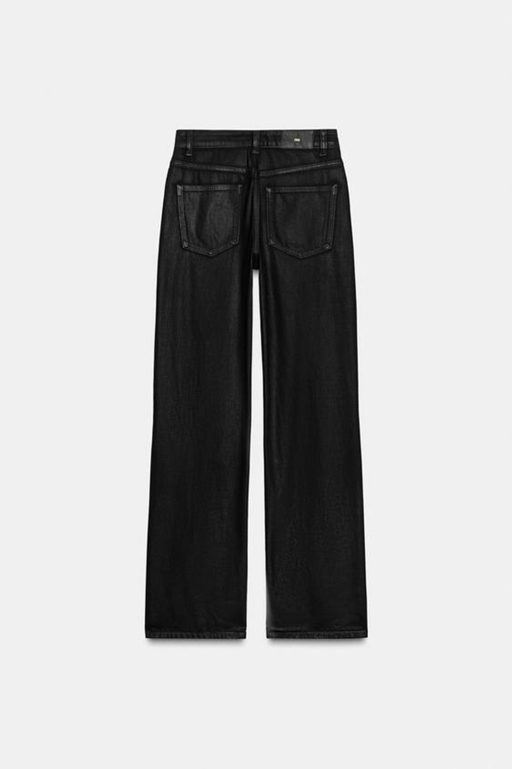 ZARA ДЖИНСЫ Z1975 REGULAR FIT С ВЫСОКОЙ ПОСАДКОЙ И ЭФФЕКТОМ ВОЩЕНИЯ, ЧЕРНЫЙ