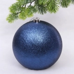 Новогодний шар 20 см «Глиттер», сапфир