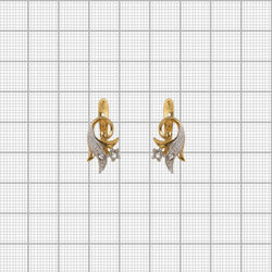 "Гипюр" серьги в золотом покрытии из коллекции "Ателье" от Jenavi с английским замком