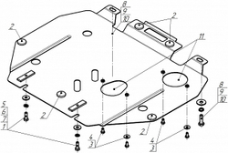 Защита картера двигателя, КПП, Масляного фильтра. 2 мм, Сталь. для Honda Civic IX 2012-2016, Motodor.00830