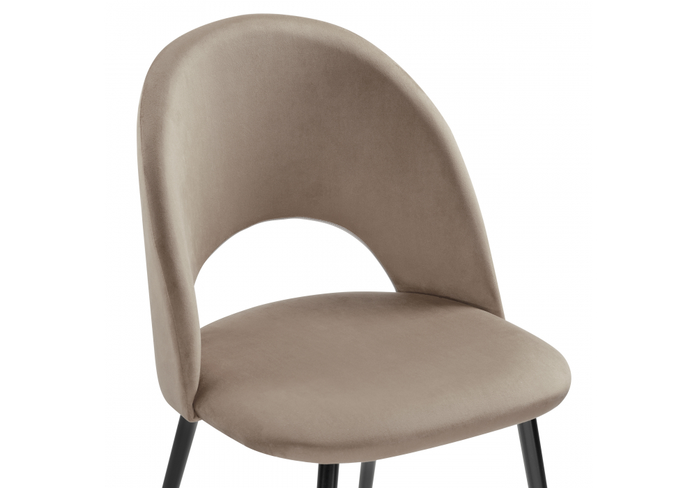 Стул на металлокаркасе Woodville Ирре светло-коричневый, черный глянец, ножки черные