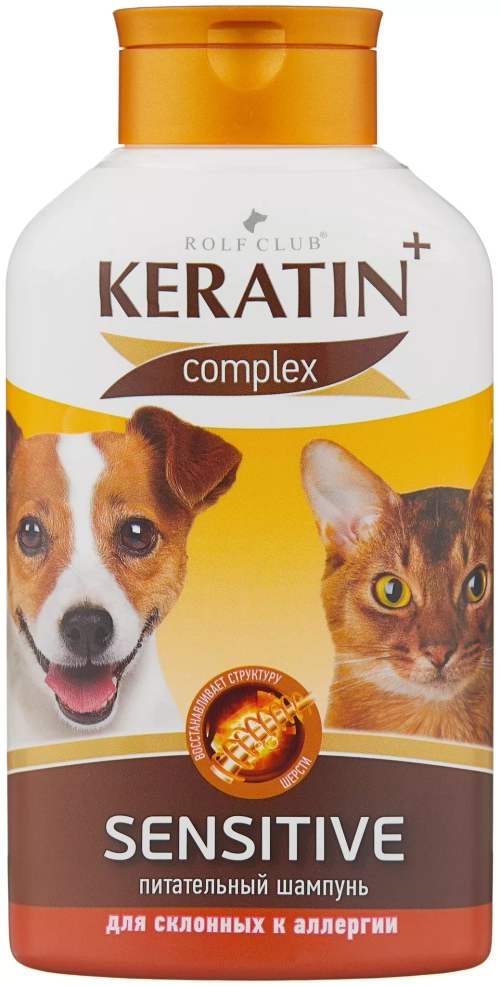 Экопром Rolf Club Keratin+Sensitive Шампунь для аллергичных кошек и собак, 400 мл.