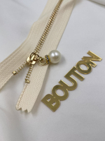 Молния светло-бежевая золото жемчуг