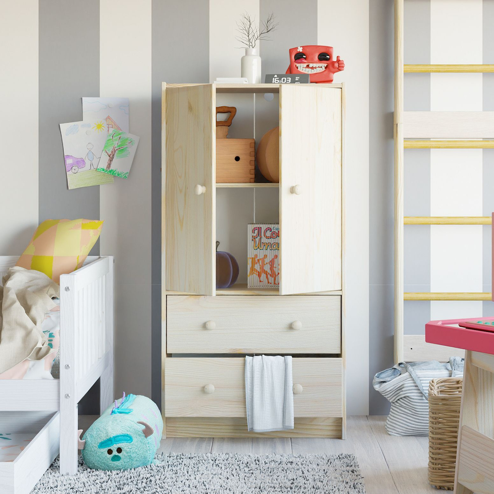 Комод Раст 2 двери 2 ящика, с органайзером, из сосны, в лаке