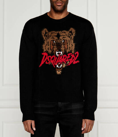 Хлопковый свитер Dsquared2 - черный(S74HA1495 D13053)