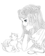 Nelco Neco Modern Girls and Cats. Coloring Book