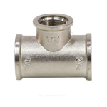 Тройник латунь никель переходной Ду 20х15х20 (3/4"х1/2"х3/4") ВР VALFEX VF.750.N.034.012.034