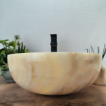 Каменная раковина из оникса Bowl Yellow Small TinLip BO-02921 (40*40*15cм) 140