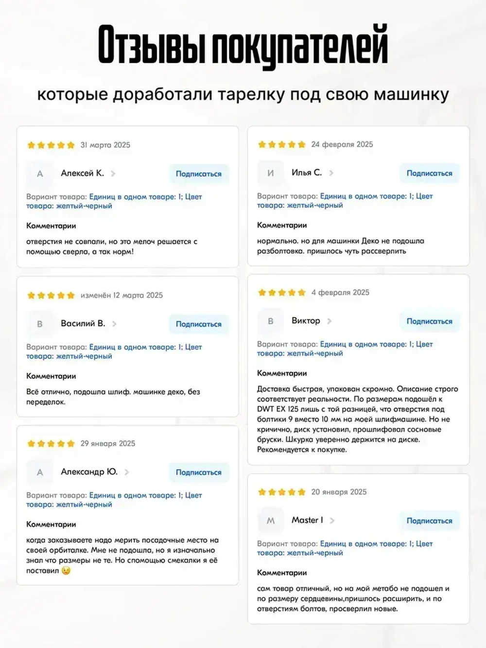 Опорная тарелка подошва для шлифмашин 125мм, с липучкой, 3 отверстия/ Проставка для орбитальных, эксцентриковых шлифовальных машин Makita, Dewalt, Deko/ Опорная тарелка для фибровых кругов