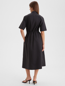 Платье-рубашка со шнурком-завязкой из хлопка-поплина