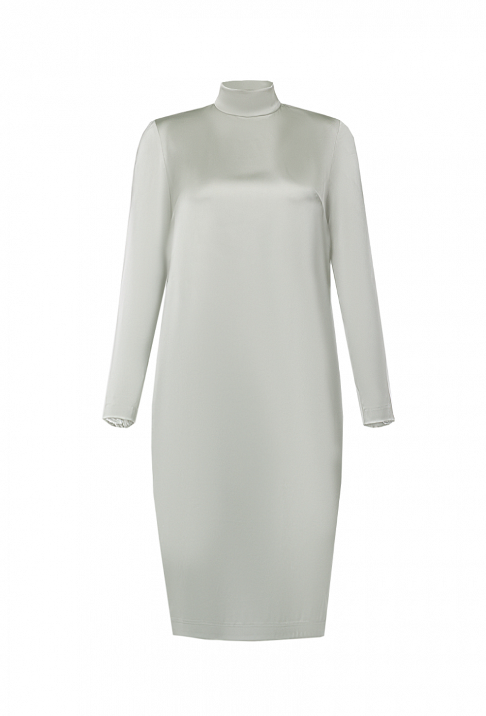 Шелковое прямое платье мятное 06-01-21 FW