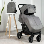 Коляска прогулочная Babalo 2024 Снег текстиль на черной раме