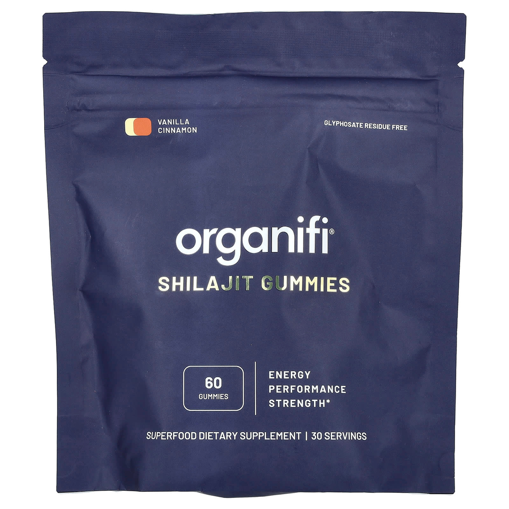 Organifi, Жевательные мармеладки с мумие, ваниль и корица, 60 жевательных таблеток