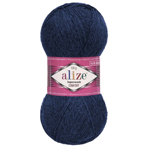 Пряжа Alize (Ализе) Superwash Comfort Socks / уп.5 мот. по 100 г, 420м, 958 ночной сапфир