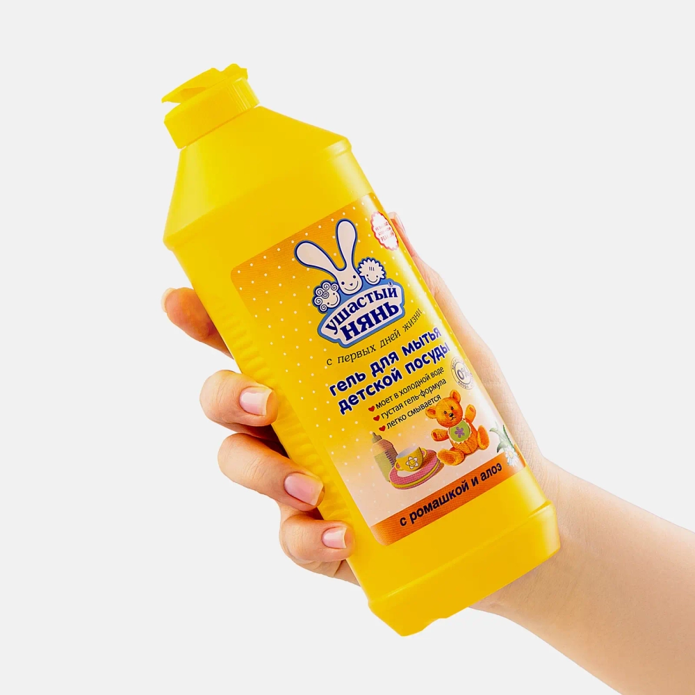 Средство для мытья детской посуды Ушастый нянь с ромашкой и алоэ 500мл