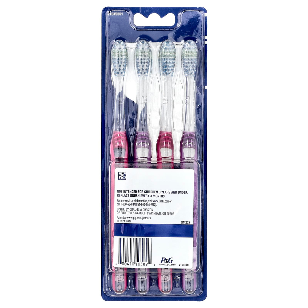 Oral-B, Улучшенная зубная щетка, среднего размера, 4 шт. В упаковке
