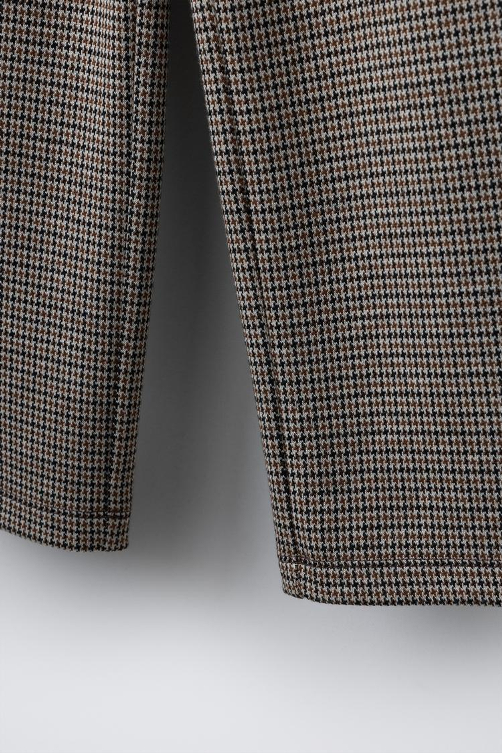 ZARA БРЮКИ WIDE LEG ЖАККАРД С ПУГОВИЦАМИ, КОРИЧНЕВЫЙ