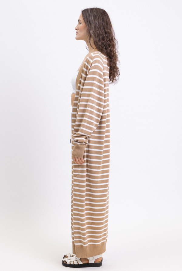 Кардиган удлиненный в полоску