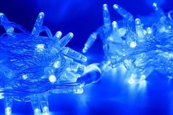 Светодиодная нить 100 синих LED ламп, 10 м., 220В, статика, прозрачный провод ПВХ, Teamprof (TPF-S10C-220V-CT/B)