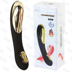 USB-вибромассажер с золотыми вставками, 16 см