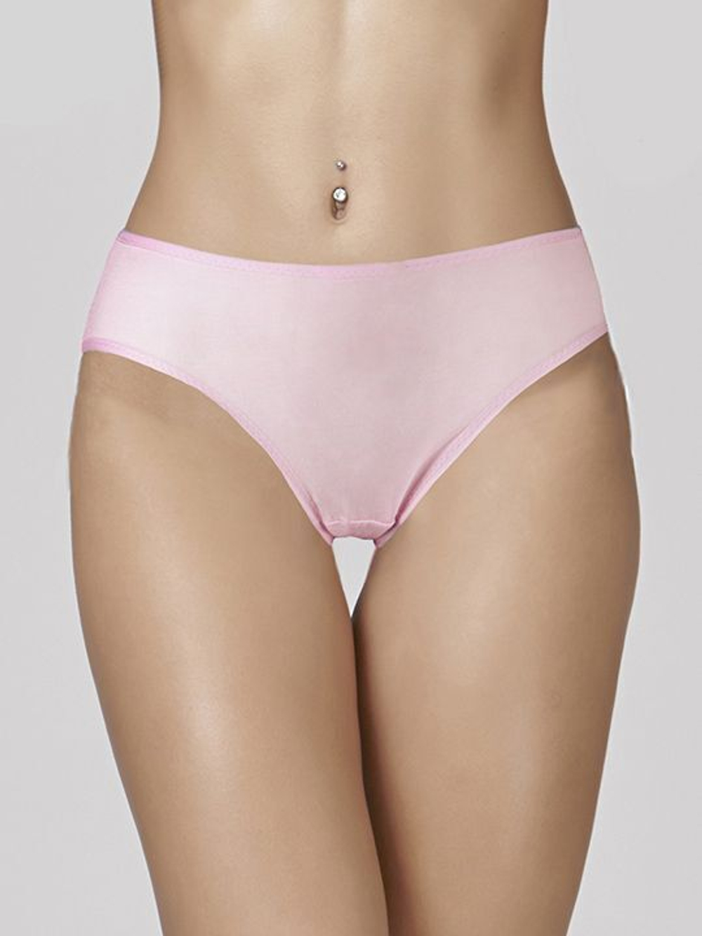 Хлопковые трусики-слипы со средней линией талии (Размер: XXXL) (Цвет: серый)