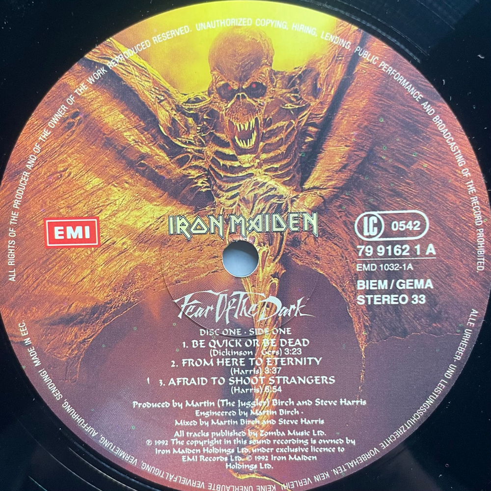 Iron Maiden ‎– Fear Of The Dark 2LP (Европа 1992г.)