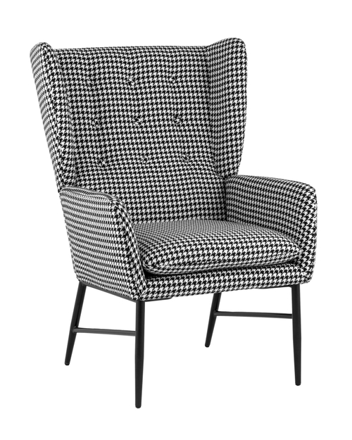 Кресло Мэйден гусиная лапка черно-белый