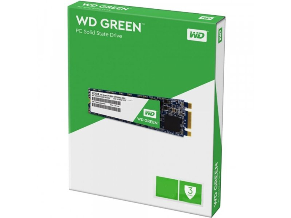 SSD накопитель Western Digital WD Green 480ГБ, M.2 2280, SATA III, [WDS480G2G0B]