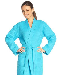 Элитный халат вафельный Rom turquoise от Vossen