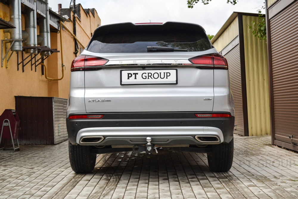 Фаркоп PT GROUP/ съемный квадрат/ GEELY Atlas Pro 2021-(паспорт и сертификат в комплекте)(без электрики) арт.GEA-21-991122.00
